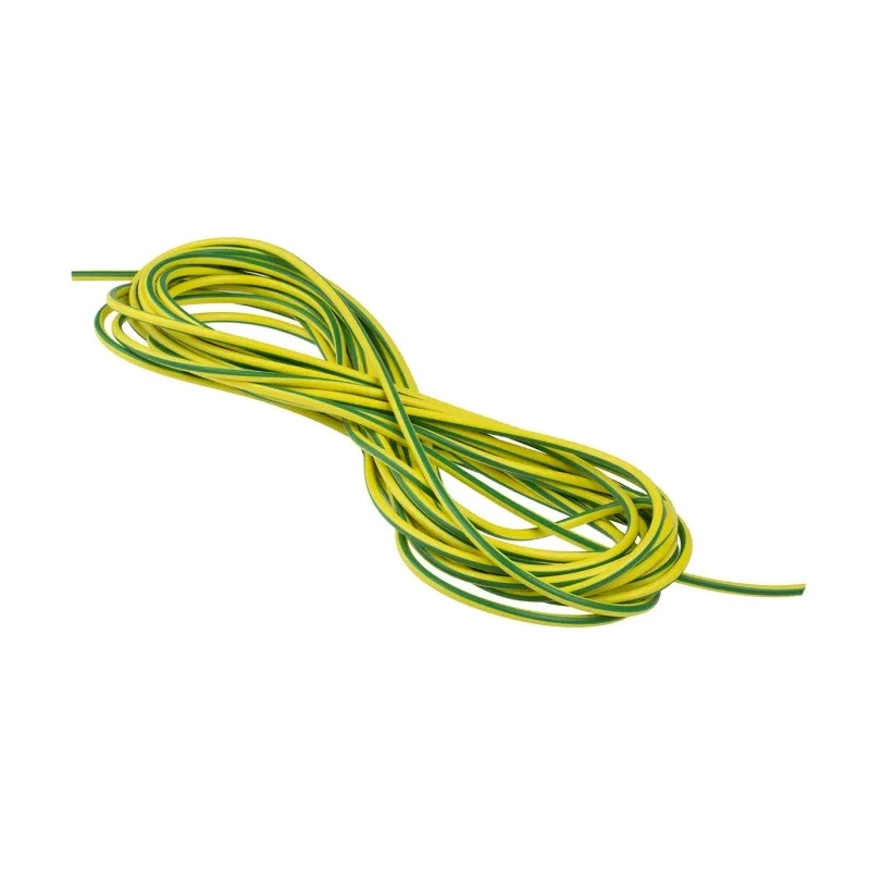 Staubli Green, Yellow Hook Up Wire 1036/0.07 mm Core Strands, 4.8mm Diameter, 1.5kV Voltage, 10m Length 175-7468