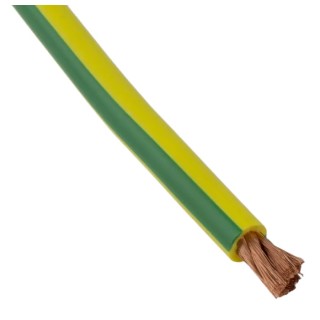 Staubli Green Yellow Hook Up Wire, 1548x0.07 mm Strands, 10 m Length, Polyvinyl Chloride Jacket, Copper Conductor 175-7469