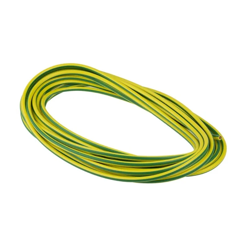Staubli Green Yellow Hook Up Wire, 1548x0.07 mm Strands, 10 m Length, Polyvinyl Chloride Jacket, Copper Conductor 175-7469