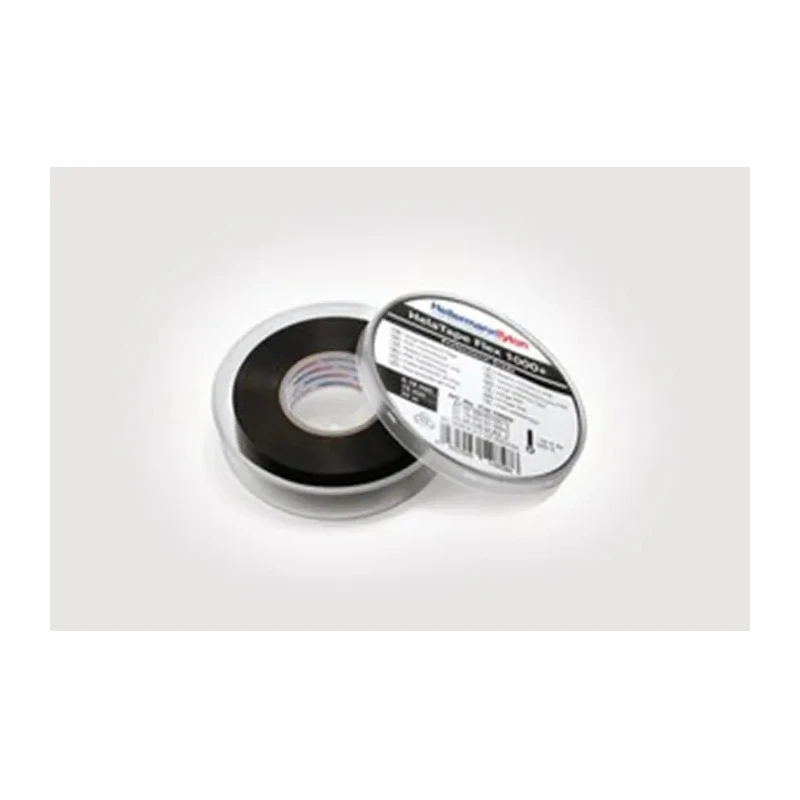 HellermannTyton Black Polyvinyl Chloride Electrical Tape 19mm x 6m, Rubber Adhesive 710-10600 HTAPE-FLEX1000+ 19x6-PVC-BK