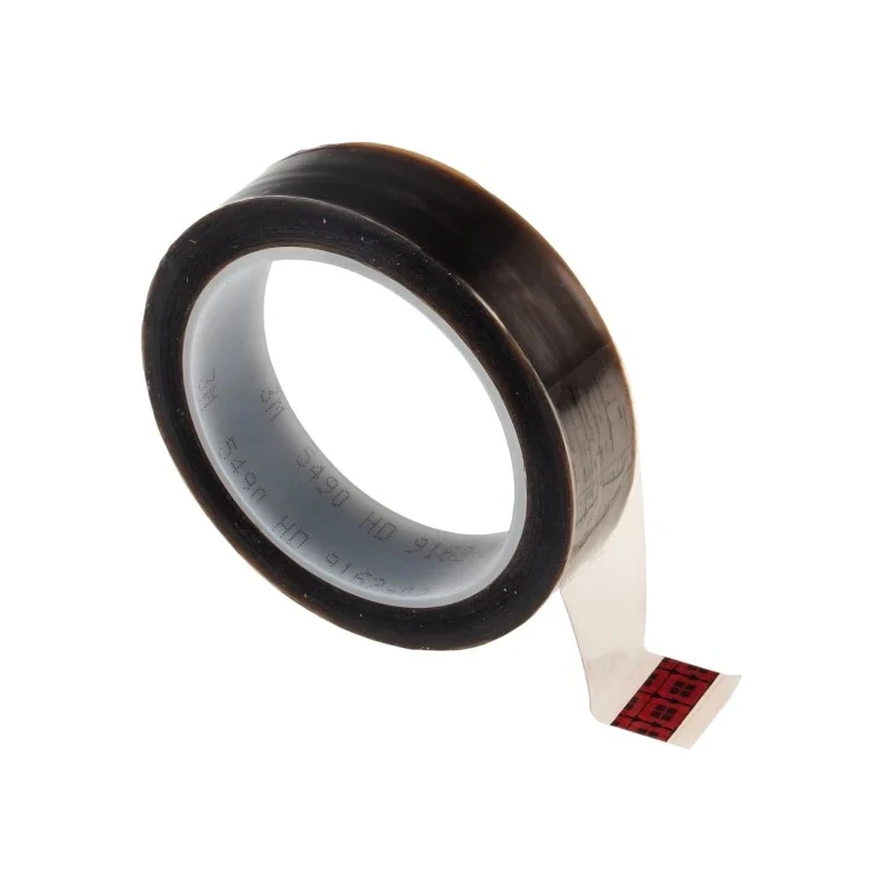 3M Brown PTFE Tape Silicone Adhesive 25mm Width 0.09mm Thickness 33m Length Operating -54°C to 260°C 5490 - 25 MM (21763)