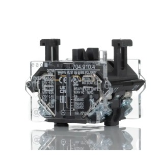 EAO Modular Push Button Contact Block 10A Screw Terminals 500V AC 2 NC 704.910.4