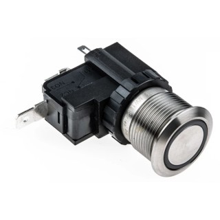 RS PRO Illuminated Latching Push Button Switch, Panel Mount, 19.1 mm Cutout, SPST Contact, White LED, IP67 250 V ac 175-8024