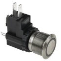 RS PRO Illuminated Push Button Switch Latching Panel Mount 19.1 mm Cutout SPDT White LED IP67 12 V dc 250 V ac 175-8057