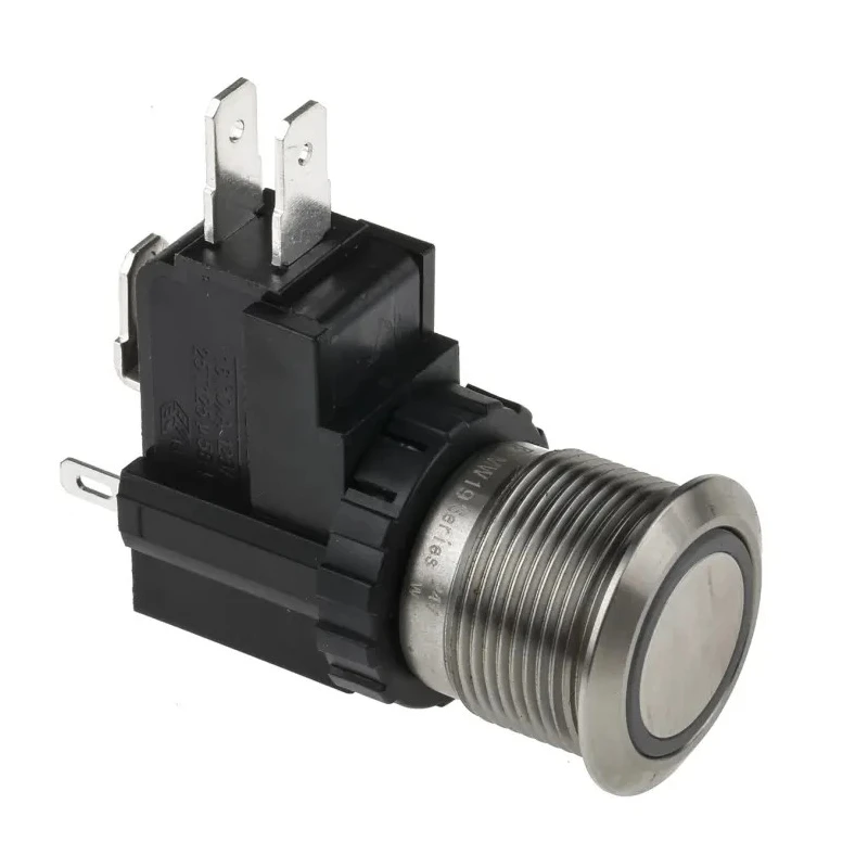 RS PRO Illuminated Push Button Switch Latching Panel Mount 19.1 mm Cutout SPDT White LED IP67 12 V dc 250 V ac 175-8057