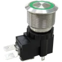 RS PRO Push Button Switch Momentary Panel Mount SPST IP67 250V AC 22.2 mm Cutout 175-8194