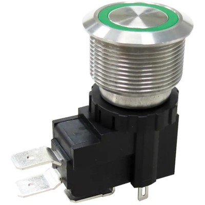 RS PRO Push Button Switch Momentary Panel Mount SPST IP67 250V AC 22.2 mm Cutout 175-8194