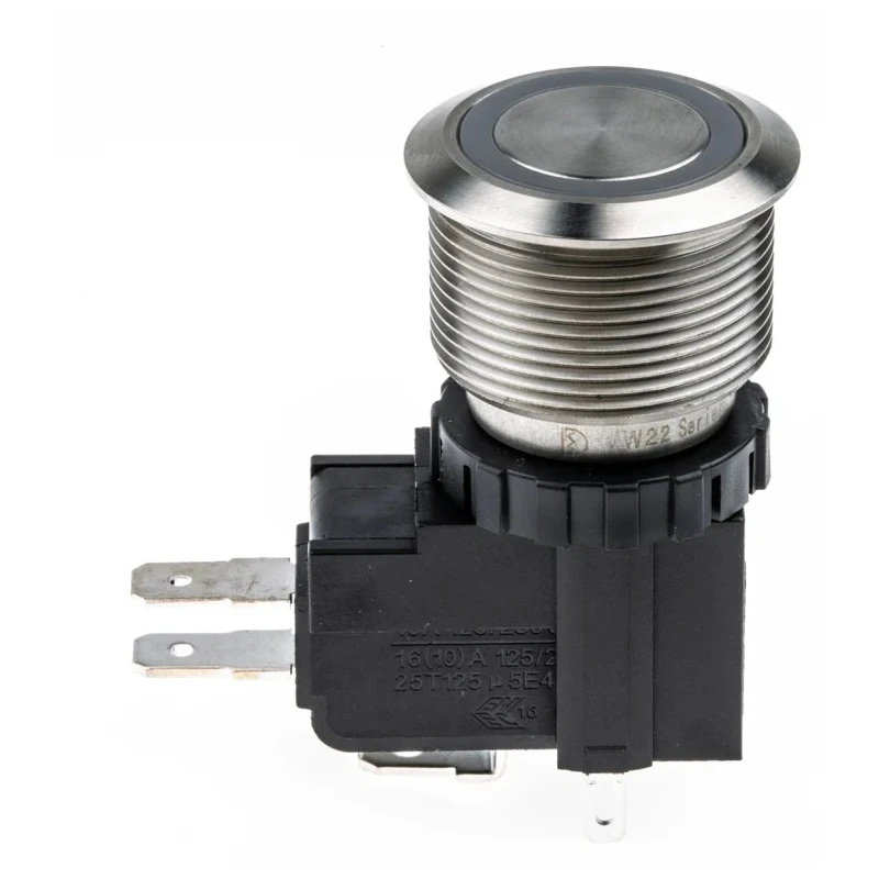 RS PRO Illuminated Push Button Switch Latching Panel Mount SPDT White LED IP67 250 V ac 175-8196