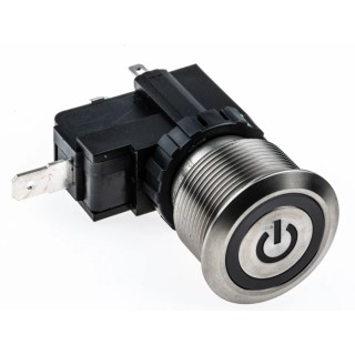 RS PRO Illuminated Push Button Switch Latching Panel Mount SPST White LED IP67 250 V ac 175-8204