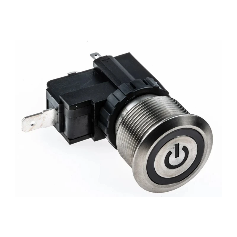 RS PRO Illuminated Push Button Switch Latching Panel Mount SPST White LED IP67 250 V ac 175-8204
