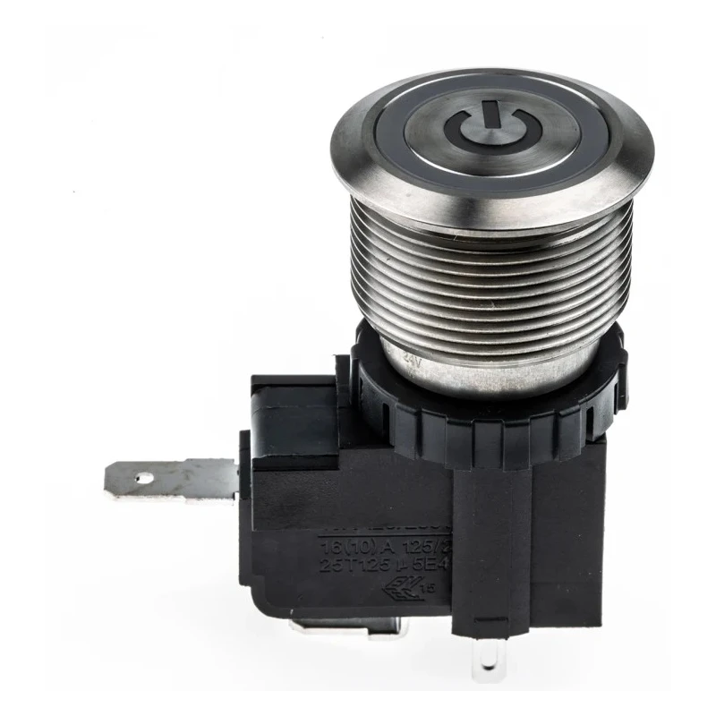 RS PRO Illuminated Push Button Switch Latching Panel Mount SPST White LED IP67 250 V ac 175-8204