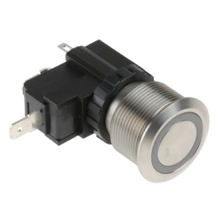 RS PRO Illuminated Push Button Switch Latching, Panel Mount, 22.2 mm Cutout, SPST, White LED, IP67, 250 V ac 175-8215