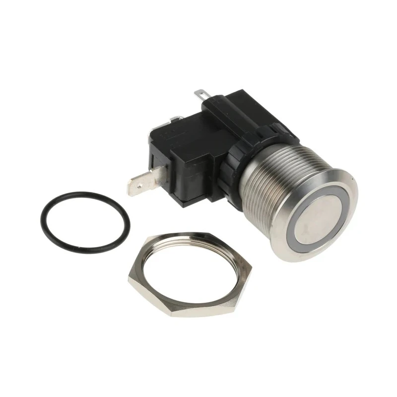RS PRO Illuminated Push Button Switch Latching, Panel Mount, 22.2 mm Cutout, SPST, White LED, IP67, 250 V ac 175-8215