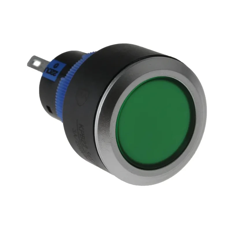 RS PRO Illuminated Momentary Push Button Switch, Panel Mount, 22.2 mm Cutout, SPDT, Green LED, IP65, 250 V AC 3, 5A 175-8233