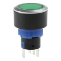 RS PRO Illuminated Momentary Push Button Switch, Panel Mount, 22.2 mm Cutout, SPDT, Green LED, IP65, 250 V AC 3, 5A 175-8233