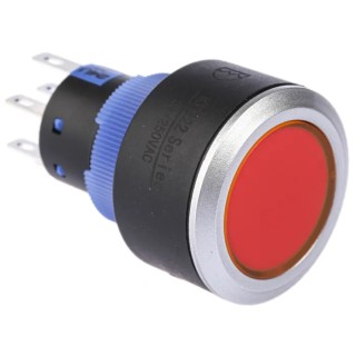 RS PRO Illuminated Momentary Push Button Switch DPDT Panel Mount Red LED IP65 250 V AC 175-8244