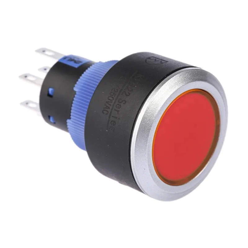 RS PRO Illuminated Momentary Push Button Switch DPDT Panel Mount Red LED IP65 250 V AC 175-8244