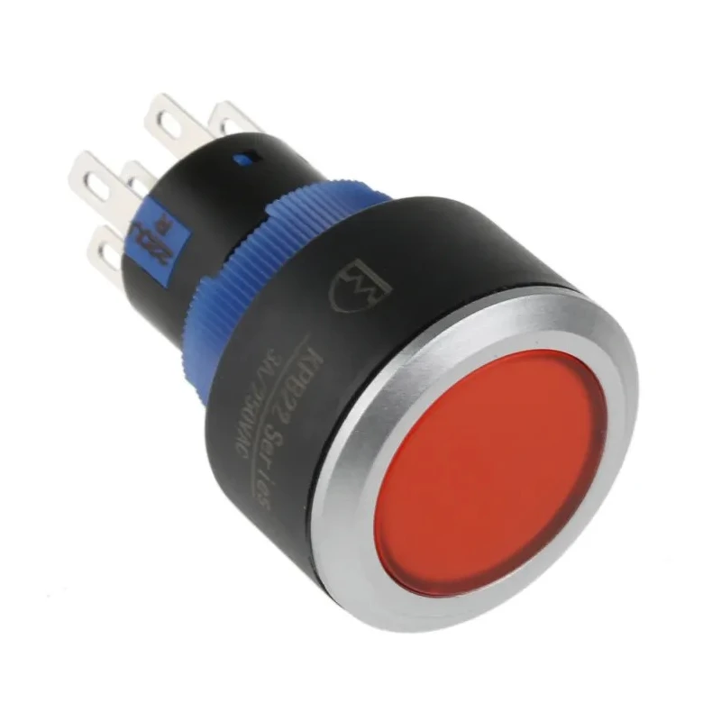 RS PRO Illuminated Push Button Switch Momentary Panel Mount DPDT Red LED IP65 250 V 175-8245