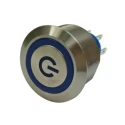 RS PRO Illuminated Push Button Switch Momentary Panel Mount SPDT Blue LED IP67 250V AC 175-8379