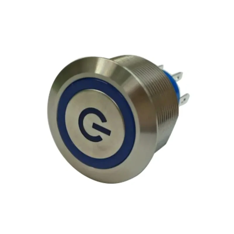 RS PRO Illuminated Push Button Switch Momentary Panel Mount SPDT Blue LED IP67 250V AC 175-8379