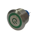 RS PRO Illuminated Momentary Push Button Switch, Panel Mount, 25.2 mm Cutout, SPDT, Green LED, IP67, 250 V AC 3.5A 175-8380