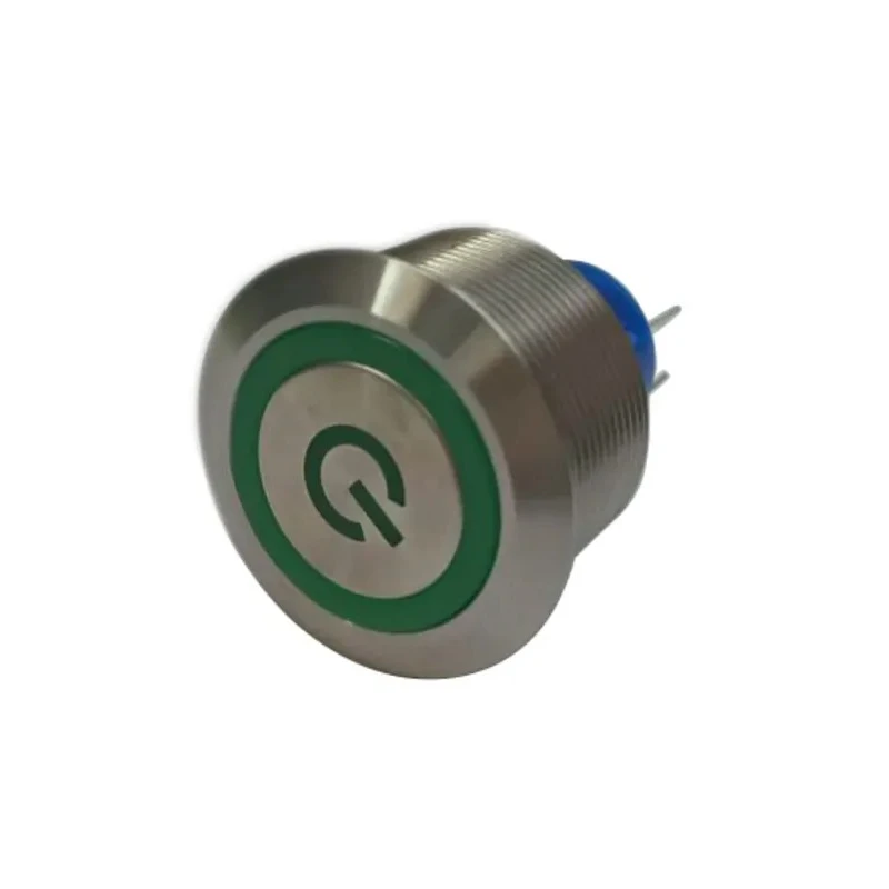 RS PRO Illuminated Momentary Push Button Switch, Panel Mount, 25.2 mm Cutout, SPDT, Green LED, IP67, 250 V AC 3.5A 175-8380