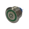 RS PRO Illuminated Momentary Push Button Switch, Panel Mount, 25.2 mm Cutout, SPDT, Green LED, IP67, 250 V AC 3.5A 175-8380