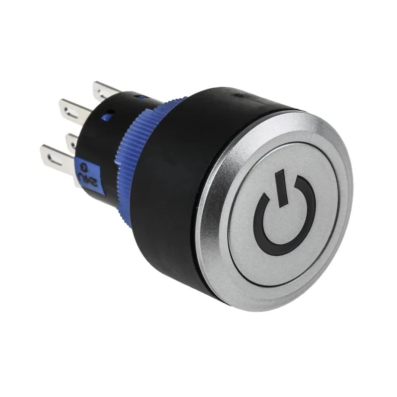 RS PRO Illuminated Push Button Switch, Latching, Panel Mount, 22.2 mm Cutout, DPDT, Green LED, IP65, 250V AC 3.5A 175-8398