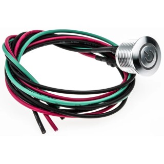 RS PRO Illuminated Momentary Push Button Switch Panel Mount SPST White LED IP67 16 mm Cutout 36 V dc 2A 175-8446