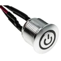 RS PRO Illuminated Momentary Push Button Switch Panel Mount SPST White LED IP67 16 mm Cutout 36 V dc 2A 175-8446