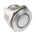 RS PRO Illuminated Momentary Push Button Switch, Panel Mount, 16 mm Cutout, SPST, White LED, IP67, 36 V dc 175-8550