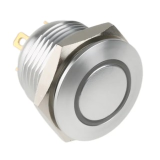 RS PRO Illuminated Momentary Push Button Switch, Panel Mount, 16 mm Cutout, SPST, White LED, IP67, 36 V dc 175-8550
