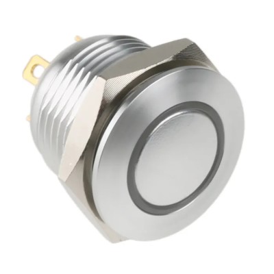 RS PRO Illuminated Momentary Push Button Switch, Panel Mount, 16 mm Cutout, SPST, White LED, IP67, 36 V dc 175-8550