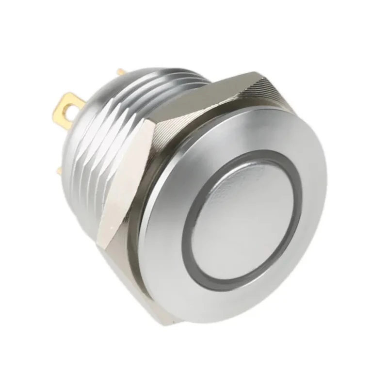 RS PRO Illuminated Momentary Push Button Switch, Panel Mount, 16 mm Cutout, SPST, White LED, IP67, 36 V dc 175-8550