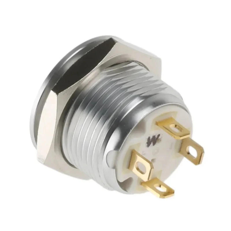RS PRO Illuminated Momentary Push Button Switch, Panel Mount, 16 mm Cutout, SPST, White LED, IP67, 36 V dc 175-8550