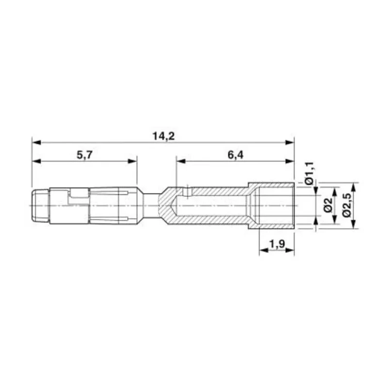 Phoenix Contact Female Crimp Circular Connector Contact 1 mm Contact Size, 0.5mm² Wire Size, Nickel Plated Copper 1607356