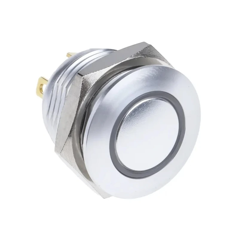 RS PRO Illuminated Momentary Push Button Switch, Panel Mount, 16 mm Cutout, SPST, Blue LED, IP67, 36 V dc 175-8572