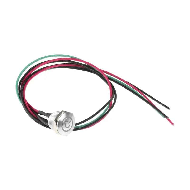 RS PRO Illuminated Momentary Push Button Switch Panel Mount 16 mm Cutout SPST Green LED IP67 36 V dc 175-8632