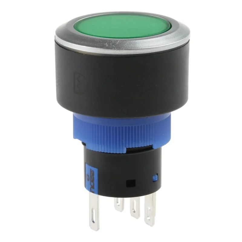 RS PRO Illuminated Push Button Switch, Momentary, Panel Mount, 22.2 mm Cutout, SPDT, Green LED, IP65, 250 V AC 175-8992