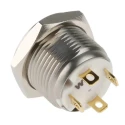 RS PRO Illuminated Momentary Push Button Switch, Panel Mount, 16 mm Cutout, SPST, White LED, IP67, 36 V dc 175-9128