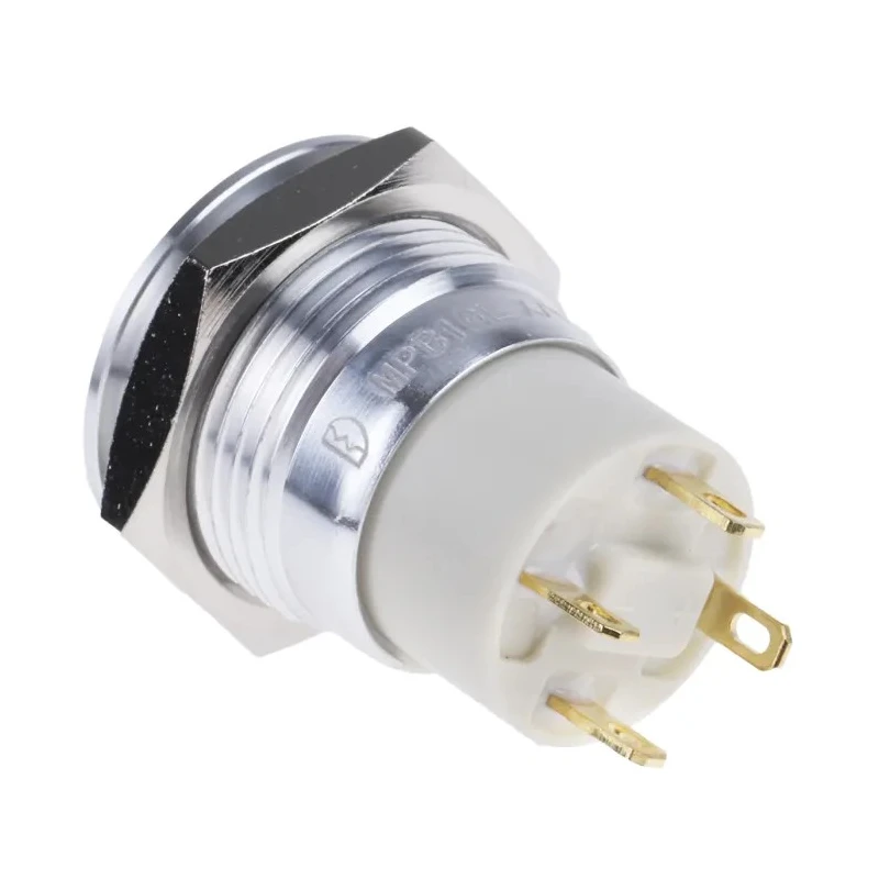 RS PRO Illuminated Push Button Switch, Latching, Panel Mount, 16 mm Cutout, SPST, Yellow LED, IP67, 36 V dc 175-9147
