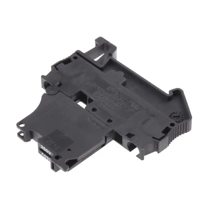 Phoenix Contact Fused DIN Rail Terminal Block Black 250V 6.3A Spring Cage 2-Position ST 4-HESILA 250 (5X20) 3036563