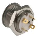 RS PRO Illuminated Momentary Push Button Switch, Panel Mount, 16 mm Cutout, SPST, Green LED, IP67, 36 V dc 175-9206