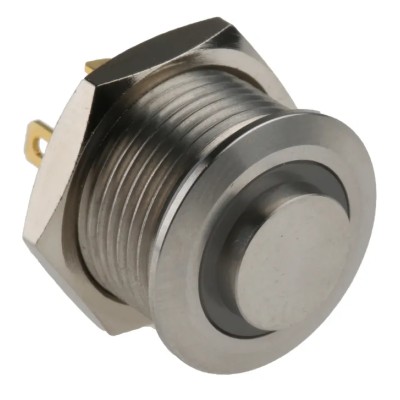 RS PRO Illuminated Push Button Switch Momentary Panel Mount 16 mm Cutout SPST Yellow LED IP67 36 V dc 175-9207