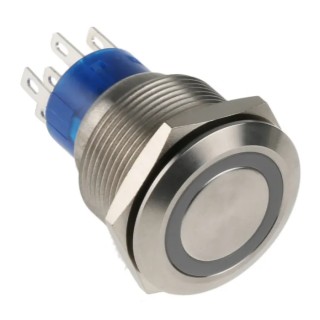 RS PRO Illuminated Momentary Push Button Switch, Panel Mount, 22.2 mm Cutout, DPDT, Red LED, IP67, 250 V AC 250 V DC 175-9246