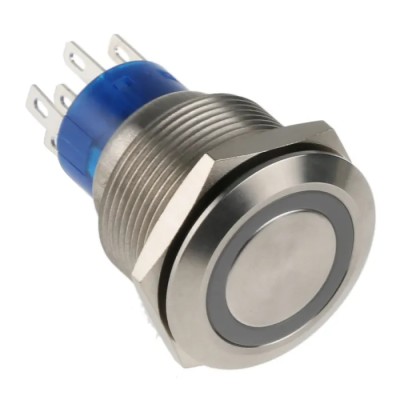 RS PRO Illuminated Momentary Push Button Switch, Panel Mount, 22.2 mm Cutout, DPDT, Red LED, IP67, 250 V AC 250 V DC 175-9246