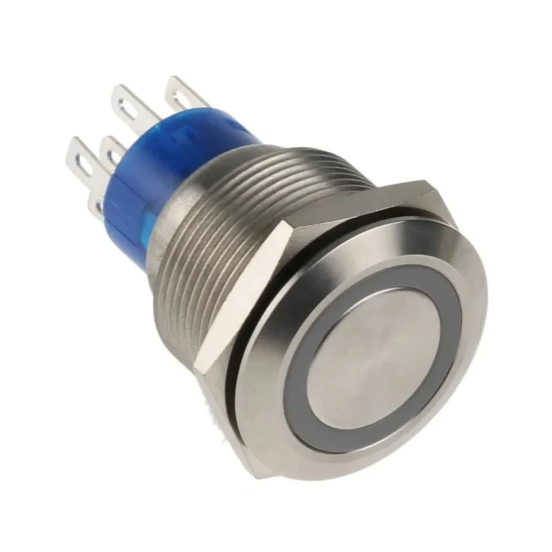 RS PRO Illuminated Momentary Push Button Switch, Panel Mount, 22.2 mm Cutout, DPDT, Red LED, IP67, 250 V AC 250 V DC 175-9246