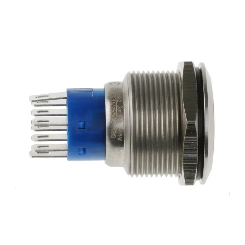 RS PRO Illuminated Momentary Push Button Switch, Panel Mount, 22.2 mm Cutout, DPDT, Red LED, IP67, 250 V AC 250 V DC 175-9246