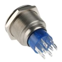 RS PRO Illuminated Momentary Push Button Switch, Panel Mount, 22.2 mm Cutout, DPDT, Red LED, IP67, 250 V AC 250 V DC 175-9246