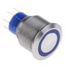 RS PRO Illuminated Push Button Switch Momentary Panel Mount 22.2 mm Cutout DPDT Blue LED IP67 250V AC 175-9251